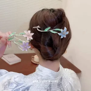 گیره مو ژاپنی گل همیشه بهار میناکاری